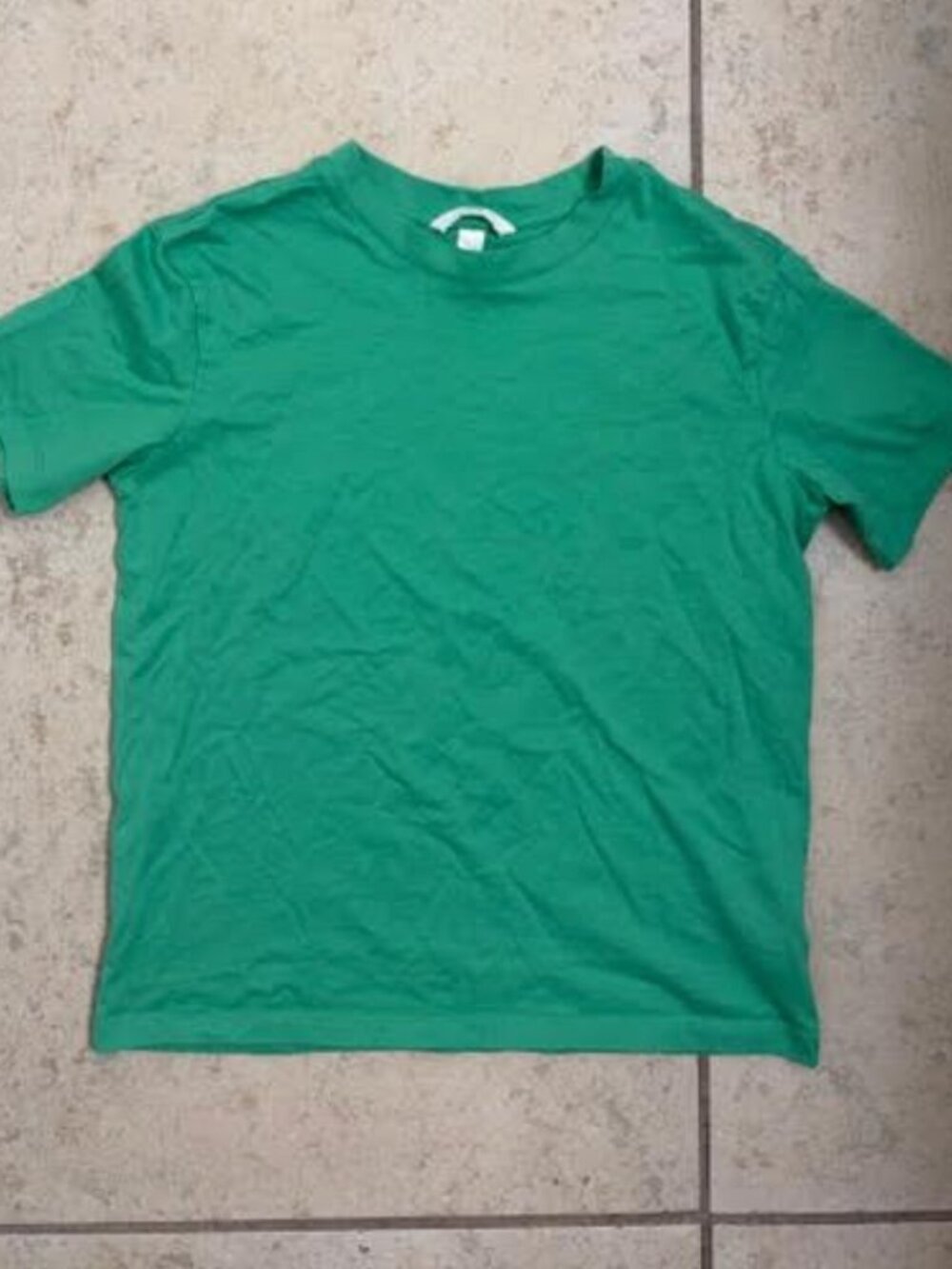 H&M Women's T-Shirt XS Green 100% Cotton Short Sleeve Round Neck NEW NWT